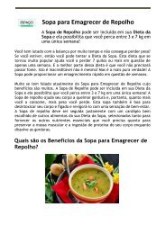 Sopa para Emagrecer de Repolho