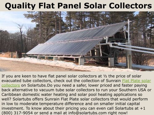 Quality Flat Panel Solar Collectors