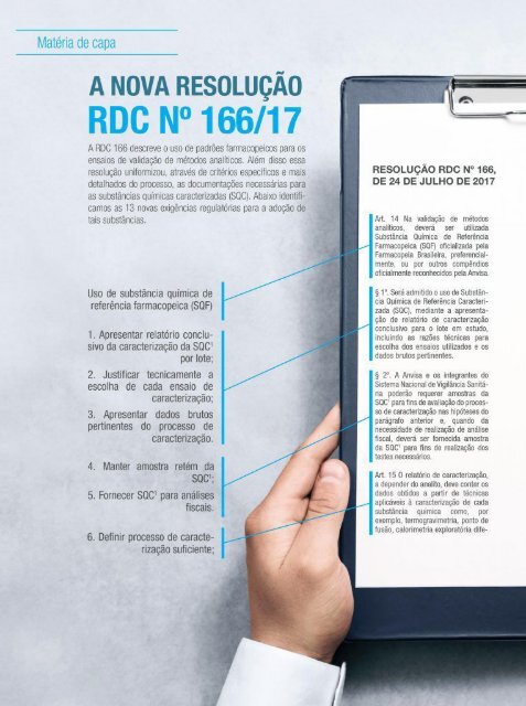 Capa: A nova resolução RDC Nº. 166/17 | Analytica 94