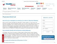 Physicians Mailing Addresses - Healthcare Marketers