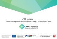 CSR in OWL. Verantwortungsvolle Unternehmensführung in Ostwestfalen-Lippe.