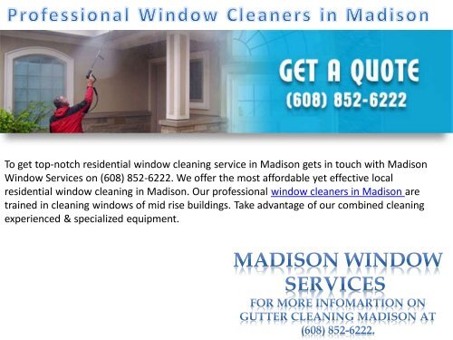 Professional Window Cleaners in Madison