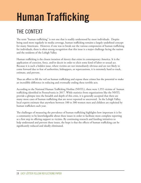 LVCF Reflections Paper |  50th Anniversary Spark Grants and the Continuing Needs in the Lehigh Valley