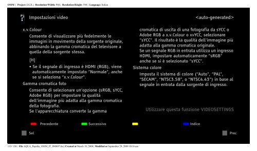 Sony KDL-40Z5810 - KDL-40Z5810 Consignes d&rsquo;utilisation Italien