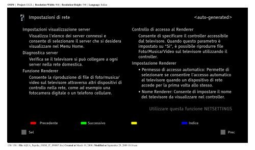 Sony KDL-40Z5810 - KDL-40Z5810 Consignes d&rsquo;utilisation Italien