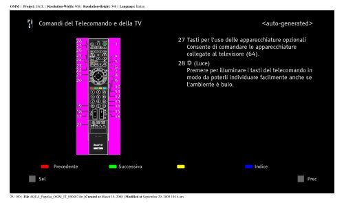 Sony KDL-40Z5810 - KDL-40Z5810 Consignes d&rsquo;utilisation Italien