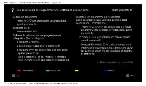 Sony KDL-40Z5810 - KDL-40Z5810 Consignes d&rsquo;utilisation Italien