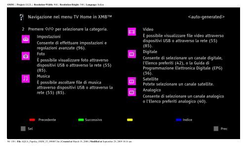 Sony KDL-40Z5810 - KDL-40Z5810 Consignes d&rsquo;utilisation Italien