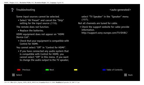 Sony KDL-40Z5810 - KDL-40Z5810 Consignes d&rsquo;utilisation Anglais