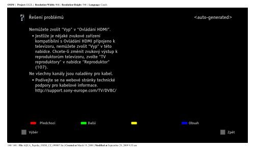 Sony KDL-40Z5810 - KDL-40Z5810 Consignes d&rsquo;utilisation Tch&egrave;que