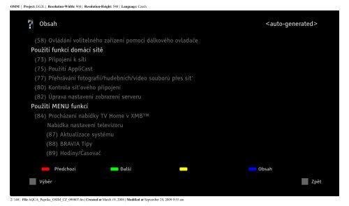 Sony KDL-40Z5810 - KDL-40Z5810 Consignes d&rsquo;utilisation Tch&egrave;que