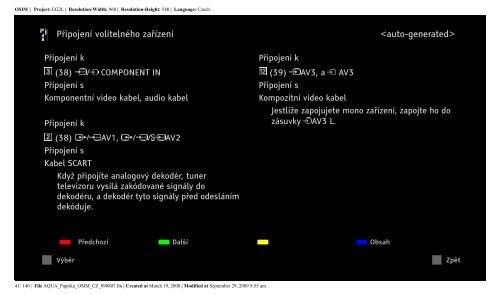 Sony KDL-40Z5810 - KDL-40Z5810 Consignes d&rsquo;utilisation Tch&egrave;que