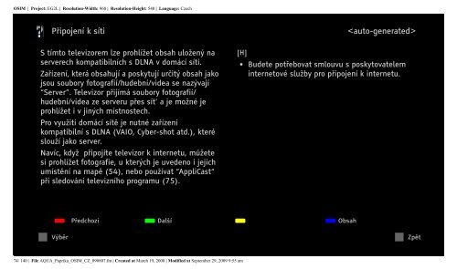 Sony KDL-40Z5810 - KDL-40Z5810 Consignes d&rsquo;utilisation Tch&egrave;que