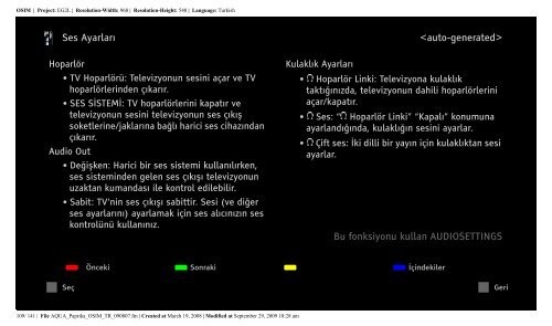 Sony KDL-40Z5810 - KDL-40Z5810 Consignes d&rsquo;utilisation Turc