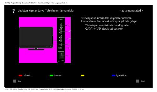 Sony KDL-40Z5810 - KDL-40Z5810 Consignes d&rsquo;utilisation Turc