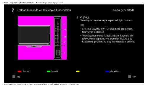 Sony KDL-40Z5810 - KDL-40Z5810 Consignes d&rsquo;utilisation Turc