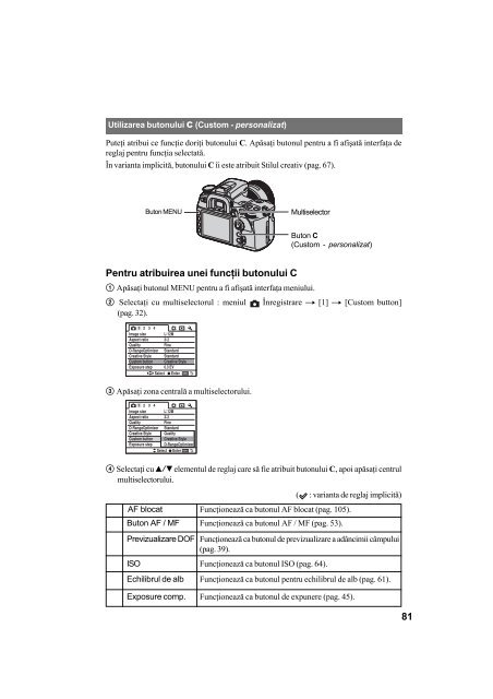 Sony DSLR-A700K - DSLR-A700K Mode d'emploi Roumain