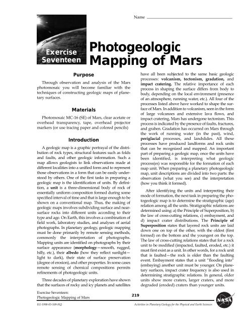 Planetary Geology pdf - NASA