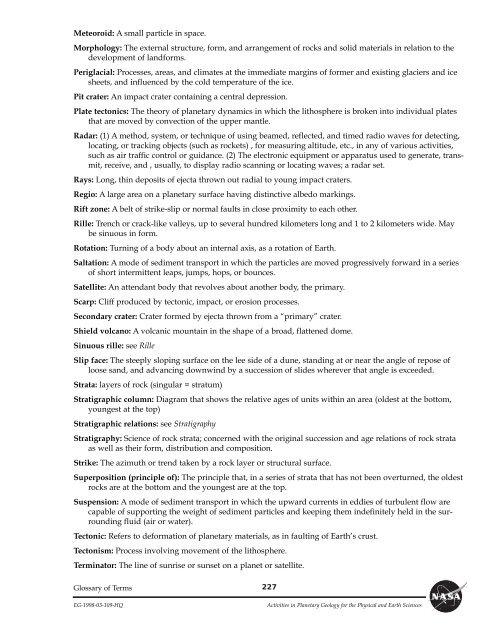 Planetary Geology pdf - NASA