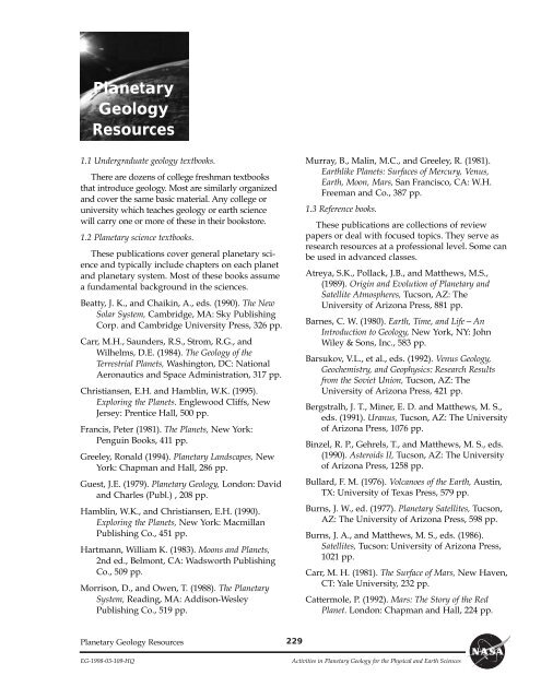 Planetary Geology pdf - NASA