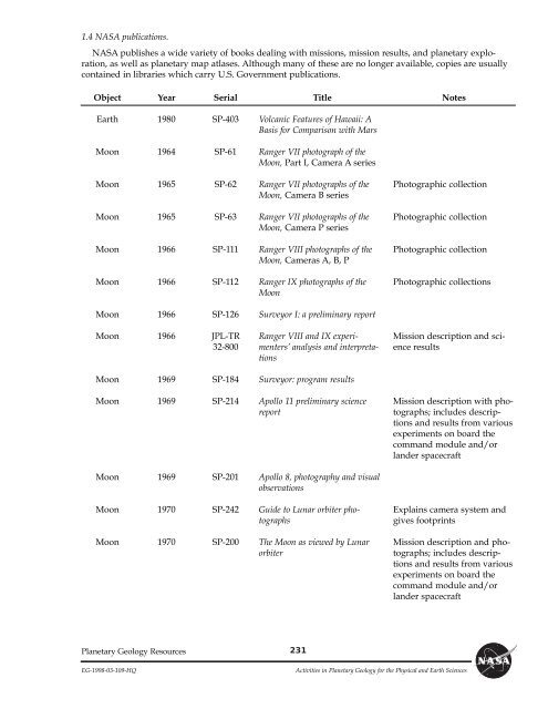 Planetary Geology pdf - NASA