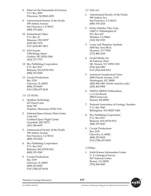 Planetary Geology pdf - NASA