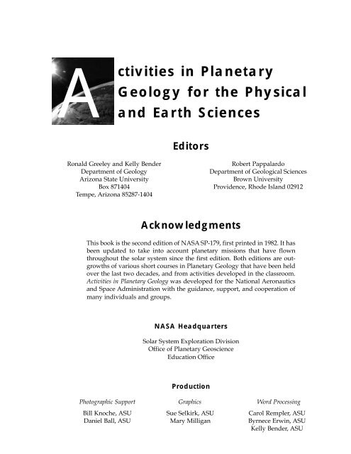 Planetary Geology pdf - NASA