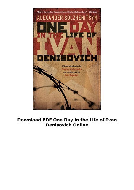 Download PDF One Day in the Life of Ivan Denisovich Online