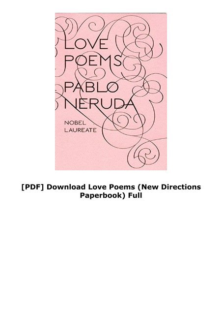 [PDF] Download Love Poems (New Directions Paperbook) Full