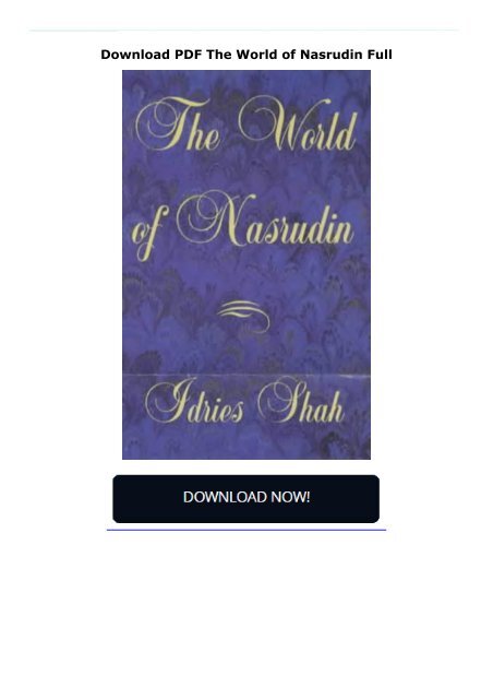 Download PDF The World of Nasrudin Full