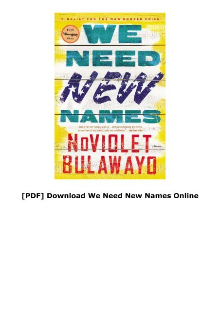 [PDF] Download We Need New Names Online