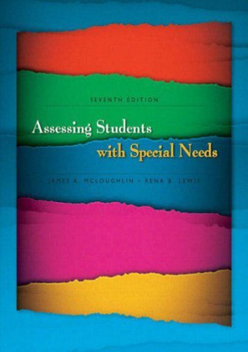 Read Assessing Students with Special Needs: United States Edition - James A. McLoughlin [PDF File(PDF,Epub,Txt)]