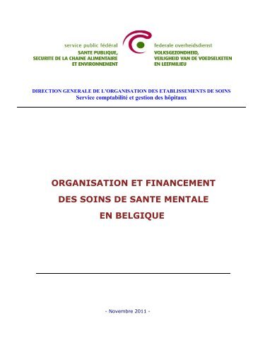 organisation et financement des soins de sante mentale en belgique