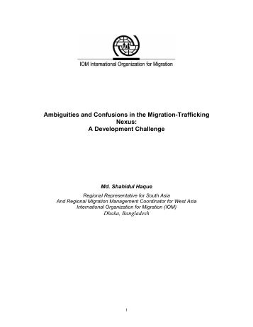 Ambiguities and Confusions in the Migration Trafficking Nexus
