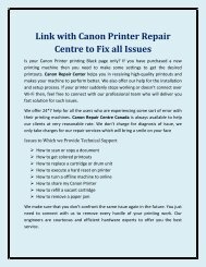 Link with Canon Printer Repair Centre to Fix all Issues