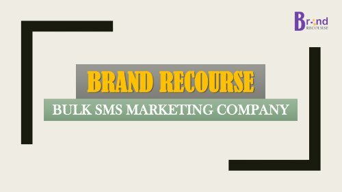 Sms Marketing and Promotional Services at Brand Recourse