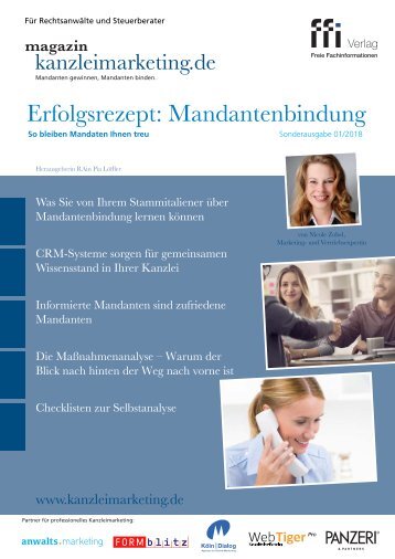 eMagazin kanzleimarketing.de: Sonderausgabe "Erfolgsrezept Mandantenbindung"