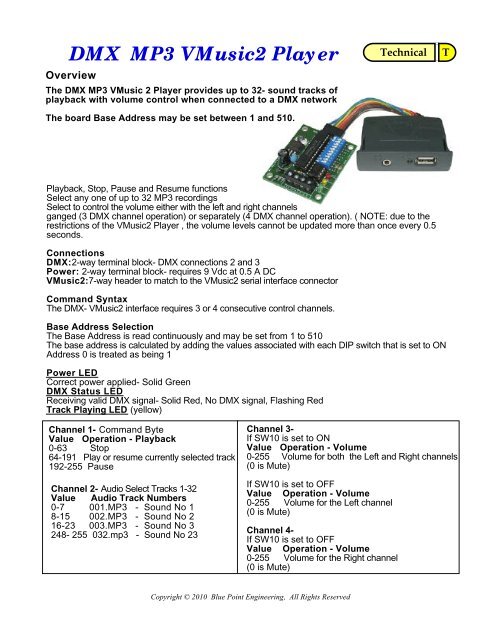 DMX MP3 player - Blue Point Engineering