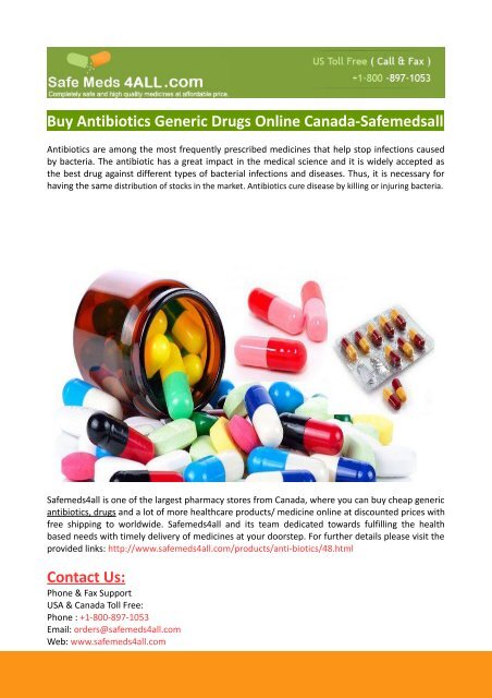 Buy Antibiotics Generic Drugs Online Canada-Safemedsall