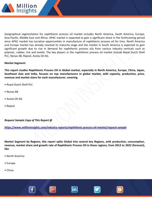 Naphthenic Process Oil Market by 2022 Analysis, Growth Driver, Regions