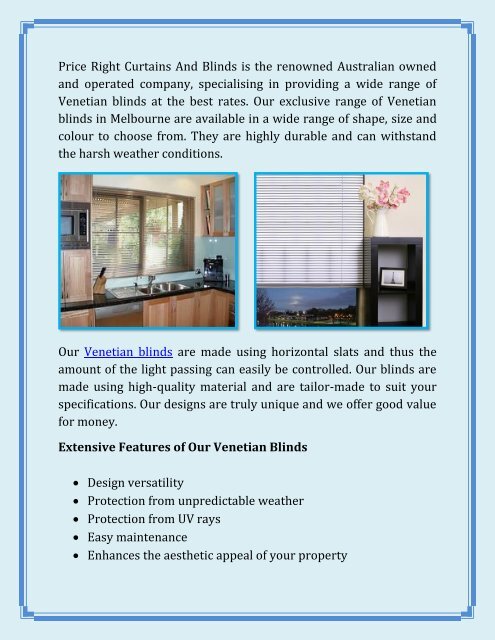 Give Your Home The Touch Of Elegance With Venetian Blinds