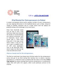 iPad Rental for Entrepreneurs in Dubai