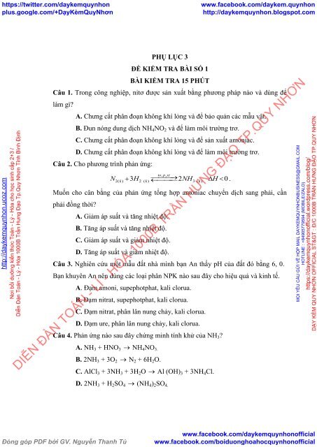 Xây dựng và sử dụng hệ thống bài tập thực tiễn phần hóa học vô cơ lớp 11 để phát triển năng lực vận dụng kiến thức cho học sinh