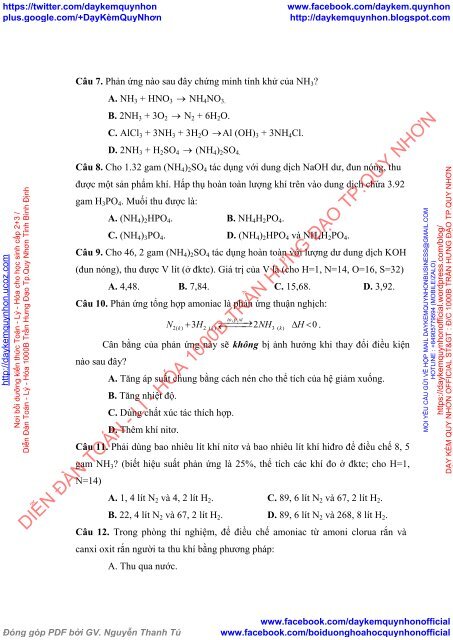 Xây dựng và sử dụng hệ thống bài tập thực tiễn phần hóa học vô cơ lớp 11 để phát triển năng lực vận dụng kiến thức cho học sinh