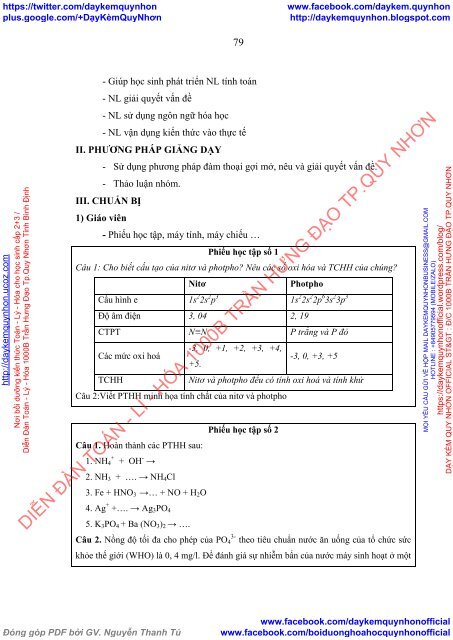 Xây dựng và sử dụng hệ thống bài tập thực tiễn phần hóa học vô cơ lớp 11 để phát triển năng lực vận dụng kiến thức cho học sinh