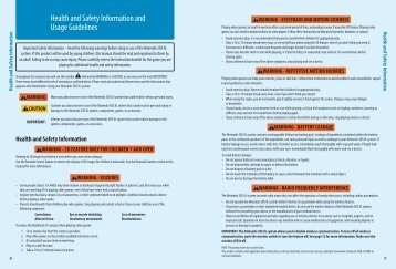 Health and Safety Information and Usage Guidelines - Nintendo