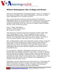 William Shakespeare: Star of Stage and Screen - Voice of America