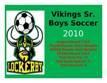 Vikings Sr Vikings Sr. Boys Soccer y - Lockerby Composite School