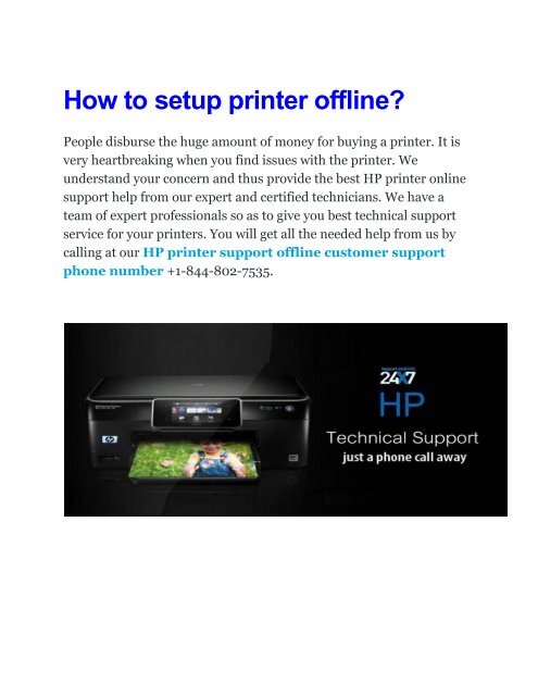 How to setup printer offline