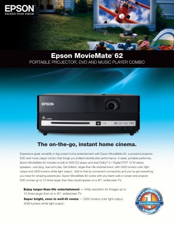 Epson MovieMate® 62 - Product Brochure